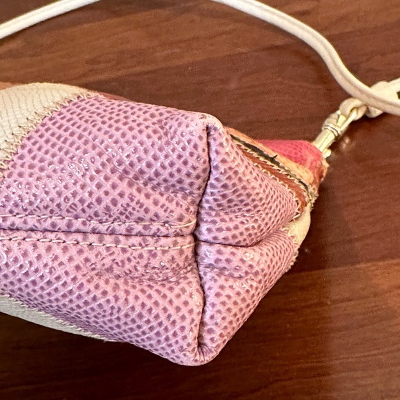 🌟2xHP🌟VTG 1980s Snake & Lizard Skin Patchwork Color Block Shoulder/Crossbody Bag - Picture 13 of 14